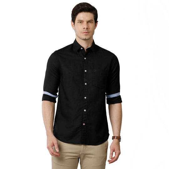 Black Solid Casual Shirt