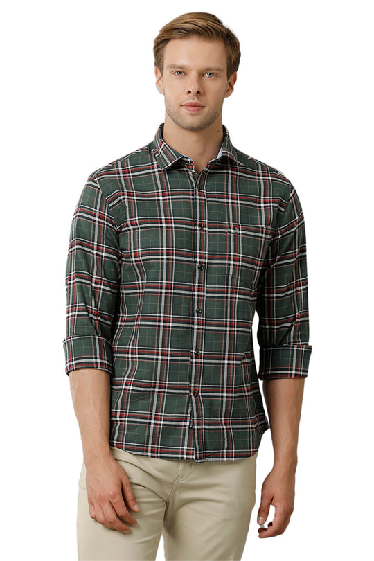 Red & Green Checks Cotton Shirt