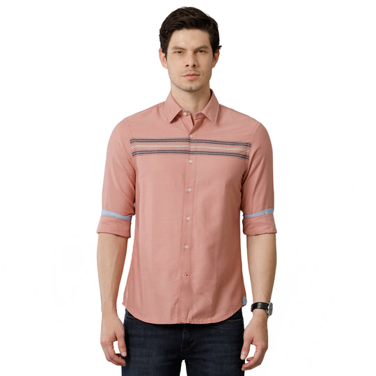 Peach Engineering Stripes Casual Shirt