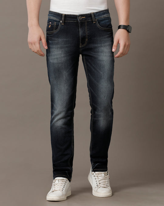 Double Two Men's Slim Fit Blue Jeans