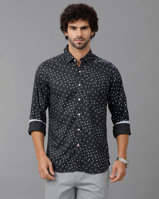 Black Printed Cotton Shirt