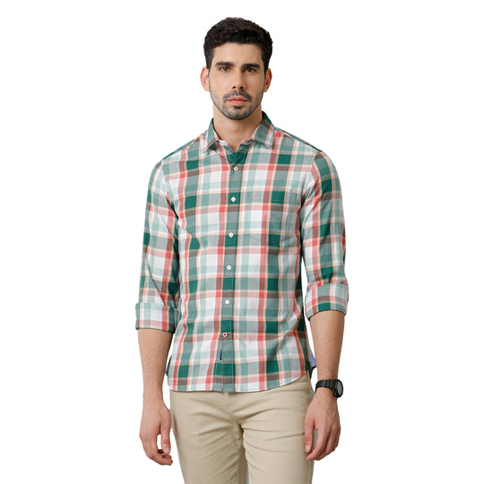Green Checks Cotton Shirt