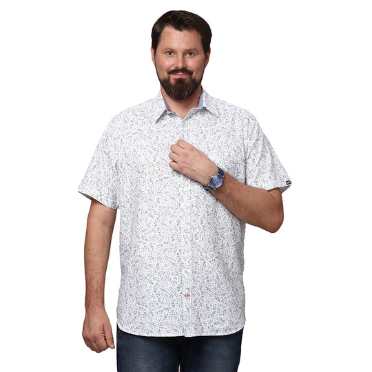 Big & Bold Print Green Half Sleeves Slim Fit Casual Shirts (Plus Size)