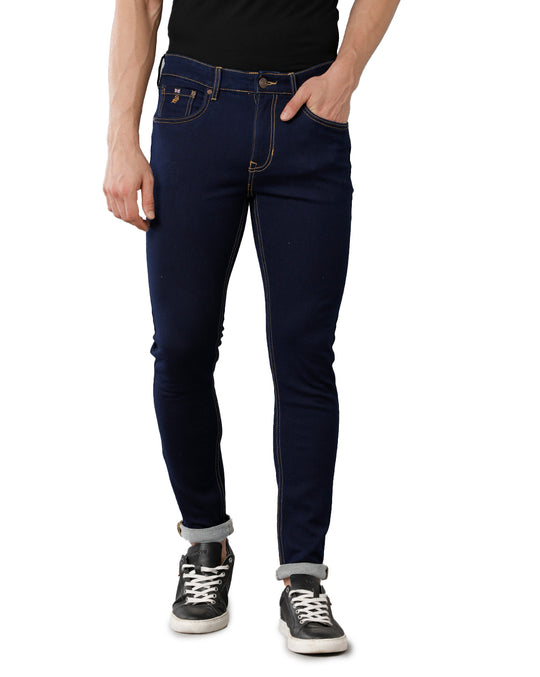 Dark Blue Double washed tinted Casual Denim