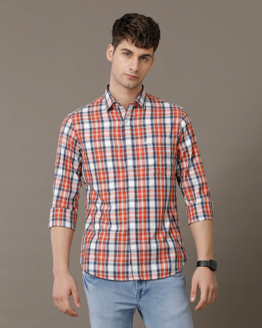 Double Two Men's Classic checks Oxford Button Down Cotton Shirt