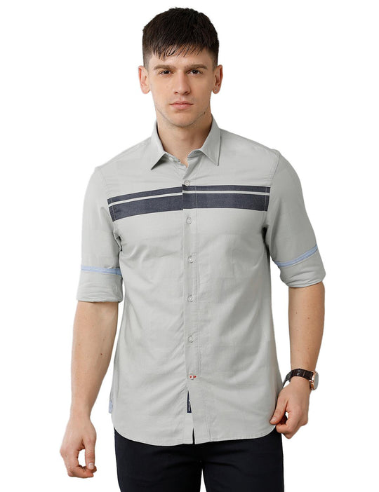 Pista Green Engineering Stripes Casual Shirt