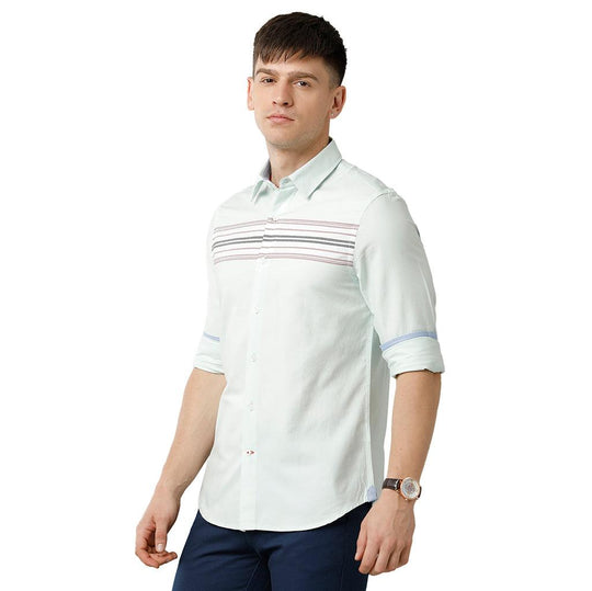 Pista Green Engineering Stripes Casual Shirt