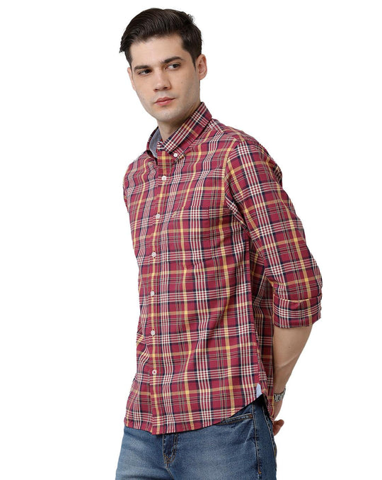 Multicolor Checks Slim Fit Shirt
