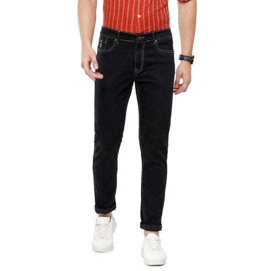 Black Solid Jeans Slim Fit