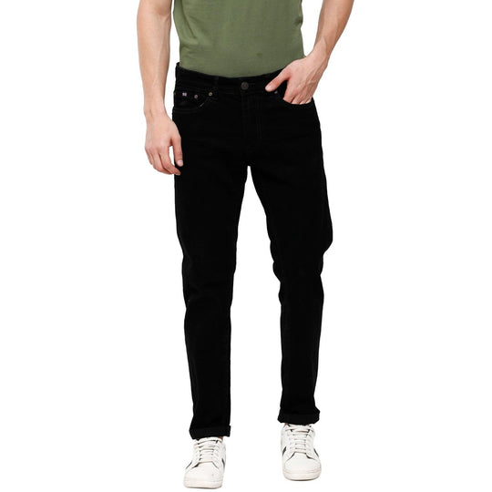 Black Solid Jeans Slim Fit