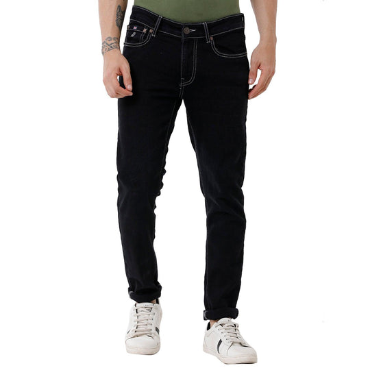 Black Solid Jeans Slim Fit