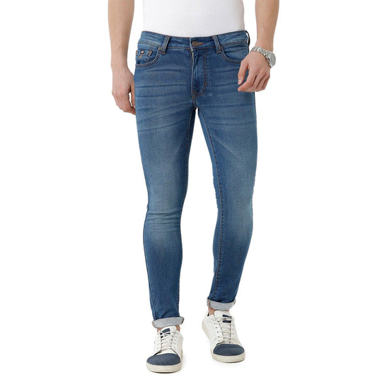 Blue Solid Jeans Slim Fit