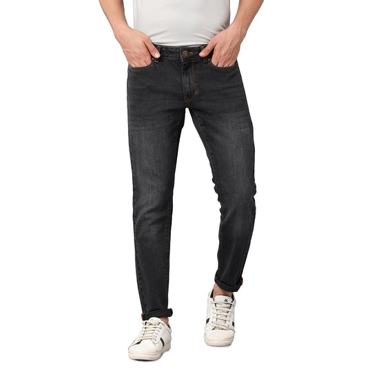 Black Solid Jeans Slim Fit