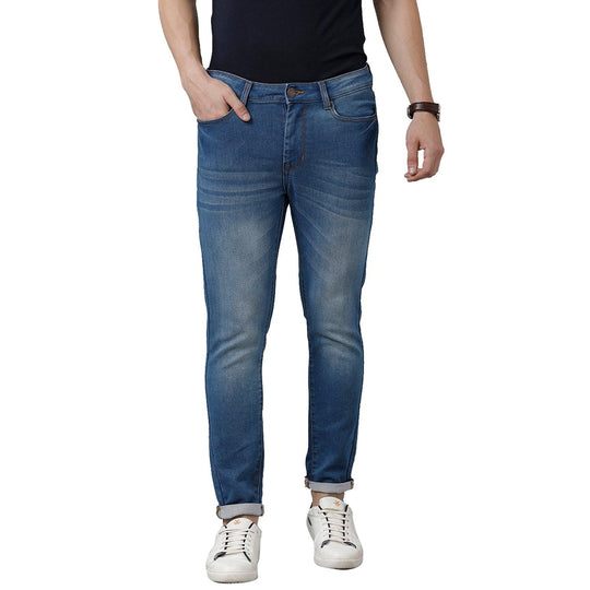 Blue Solid Jeans Lean Fit