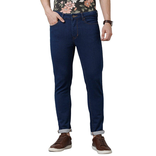 Blue Solid Jeans Lean Fit