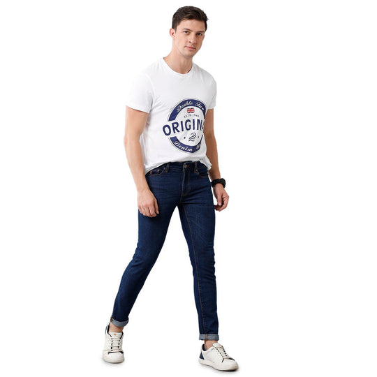 Blue Solid Jeans Lean Fit