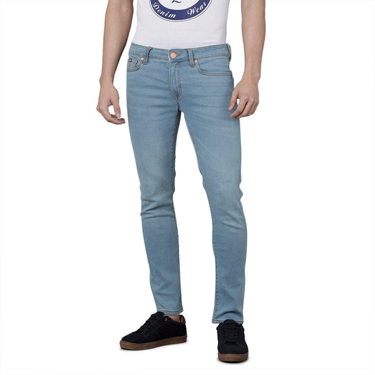 Light Blue Solid Jeans Lean Fit