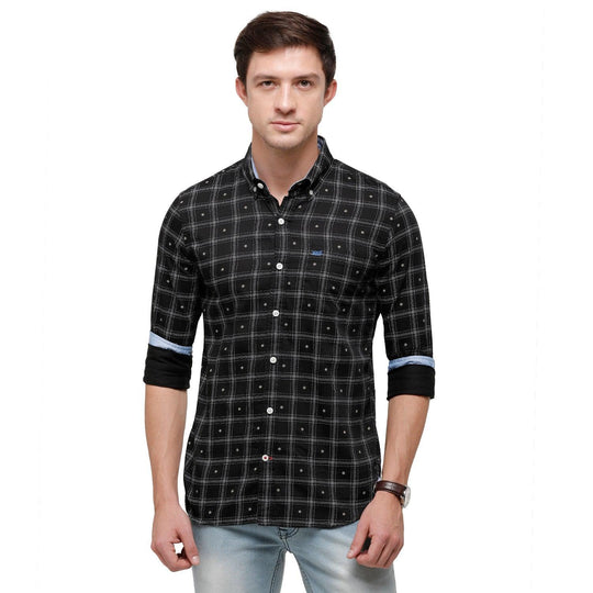 Black Checks Casual Shirt Slim Fit