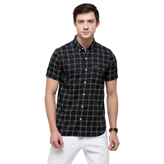 Black Checks Casual Shirt Slim Fit