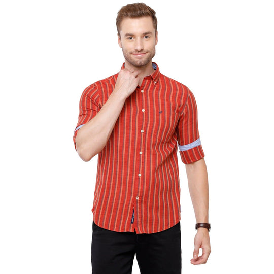 Red Stripes Casual Shirt Slim Fit