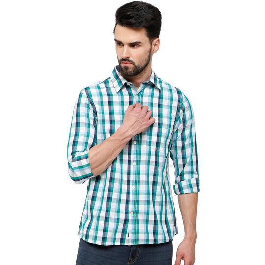 Multi Checks Casual Shirt Slim Fit