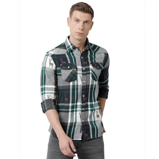 Multi Checks Casual Shirt Slim Fit