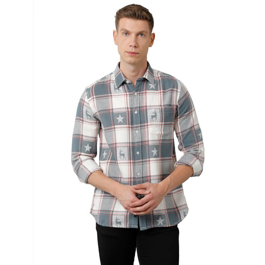 Multi Checks Casual Shirt Slim Fit