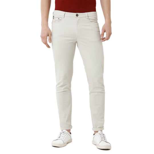 Light Cream Solid Trouser Slim Fit
