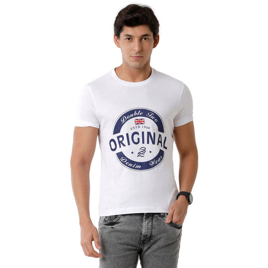 White Printed T-Shirt Slim Fit