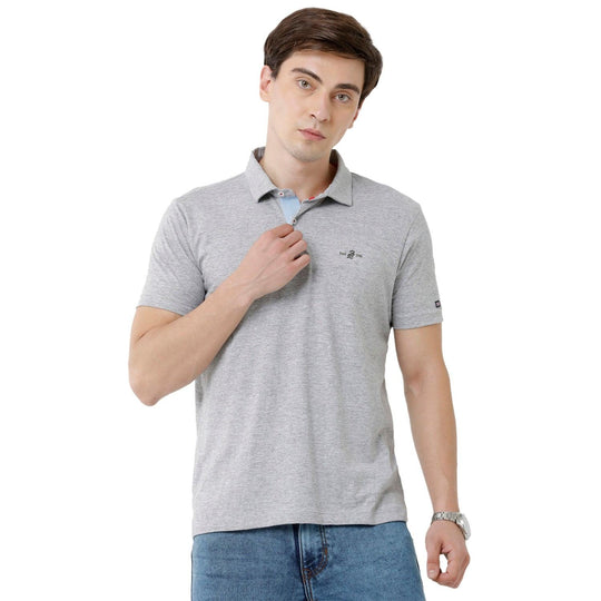 Grey Solid T-Shirt Slim Fit