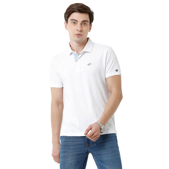 White Solid T-Shirt Slim Fit