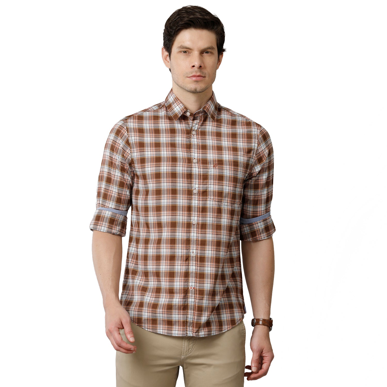 Brown Checks Casual Shirt