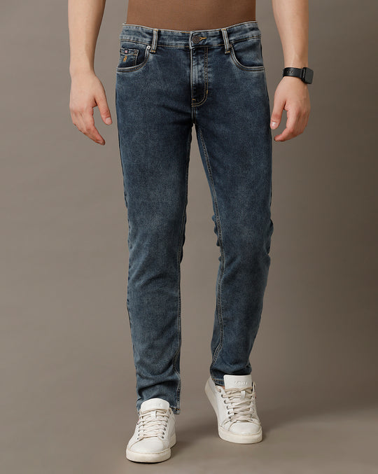Double Two Men's Slim Fit Blue Jeans