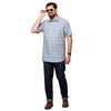 Load image into Gallery viewer, Big &amp; Bold Checks Teal Half Sleeves Slim Fit Casual Shirts (Plus Size) - Double Two