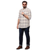 Big & Bold Checks Stone Full Sleeves Slim Fit Casual Shirts (Plus Size) - Double Two