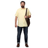 Big & Bold Solid Yellow Half Sleeves Slim Fit Casual Shirts (Plus Size) - Double Two