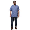 Big & Bold Solid Blue Half Sleeves Slim Fit Casual Shirts (Plus Size) - Double Two