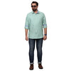 Big & Bold Solid Green Full Sleeves Slim Fit Casual Shirts (Plus Size) - Double Two