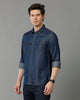 Load image into Gallery viewer, Indigo Blue Solid With Westerns Yoke Denim Shirts