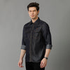 Load image into Gallery viewer, Elephant Grey Solid With Westerns Yoke Denim Shirts