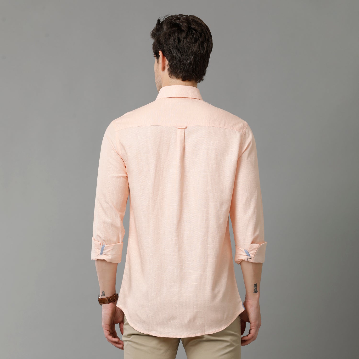 Peach Structure Casual Shirt