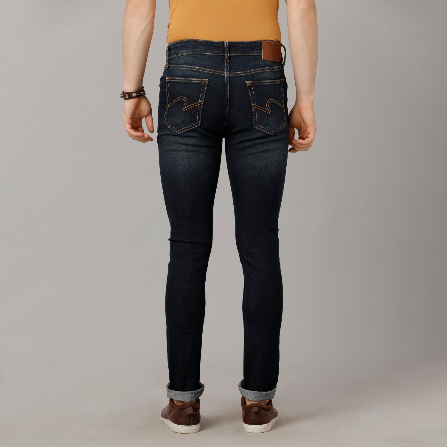 Dark Blue Solid Jeans Lean Fit