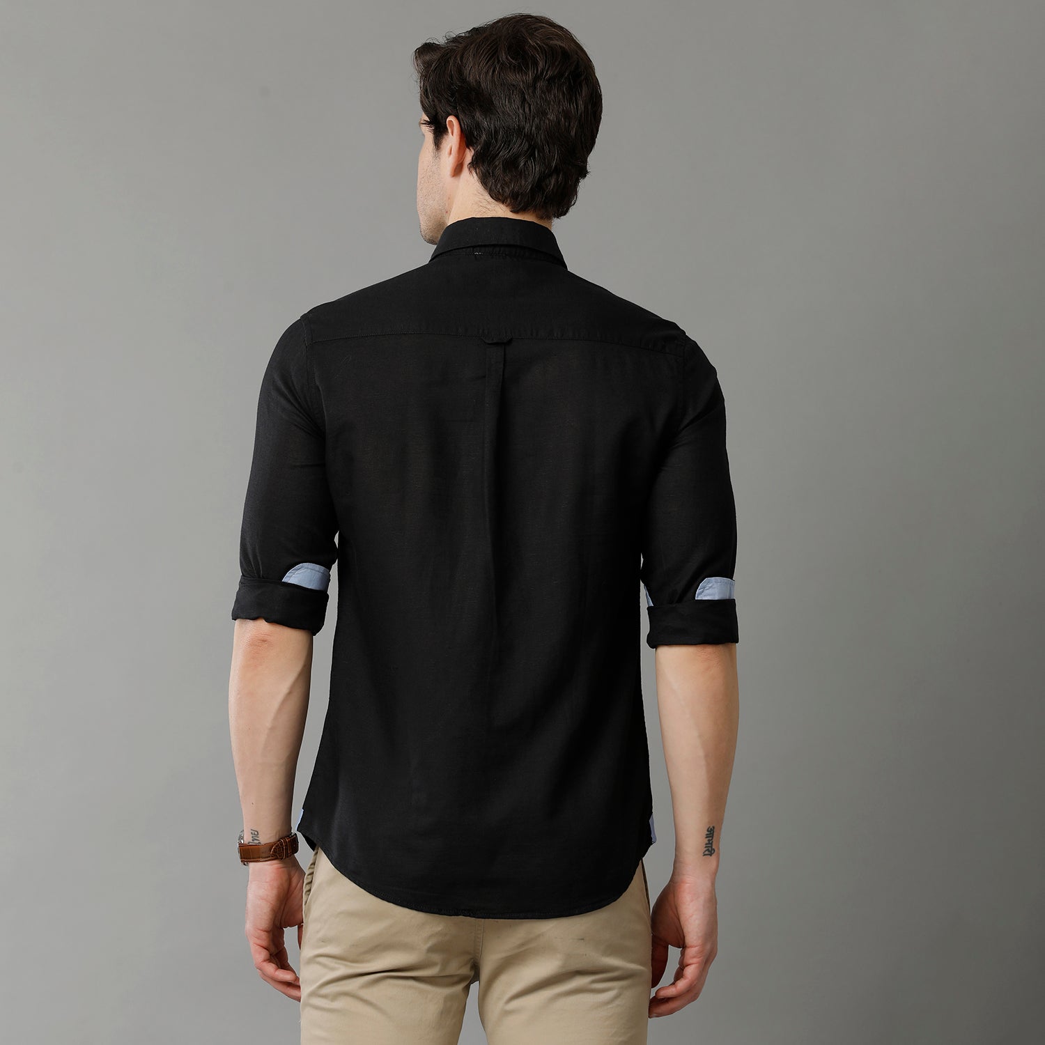 Black Solid Casual Shirt
