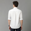 White Structure Casual Shirt