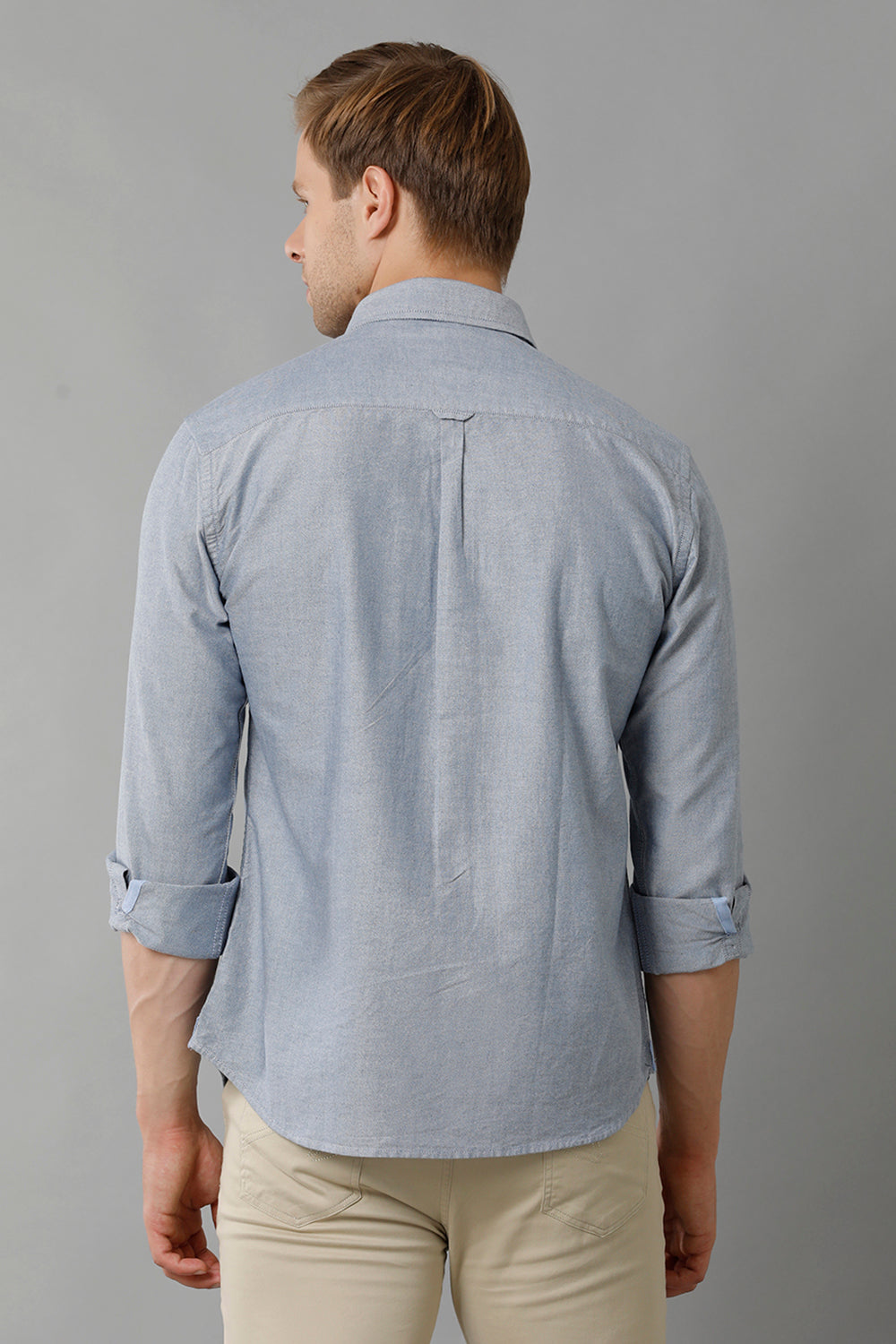 Grey Solid Casual Shirt