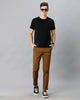 Golden Brown Solid Casual Cotton Trouser - Double Two