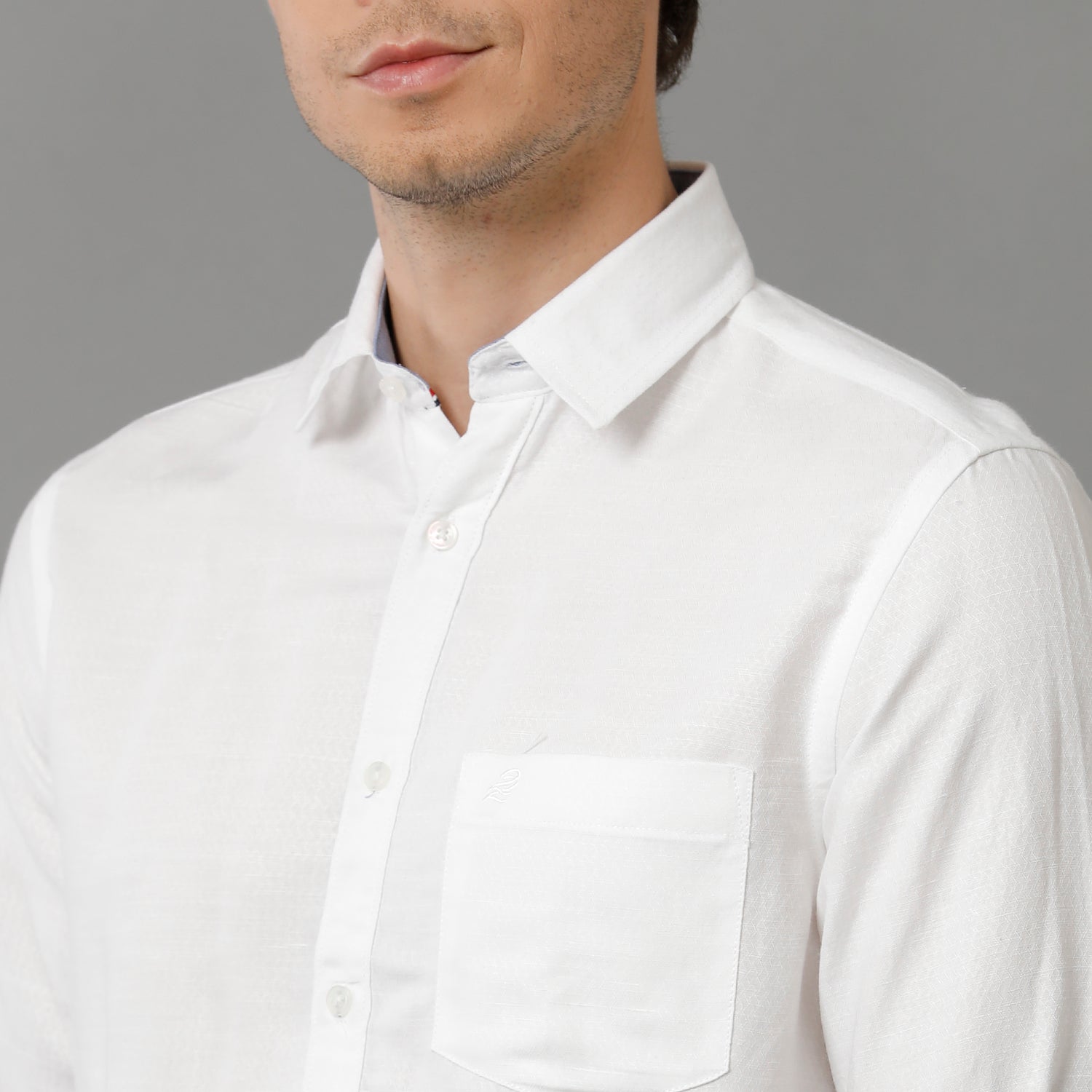White Structure Casual Shirt