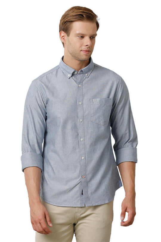 Grey Solid Casual Shirt