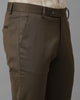 Dark green Cross Pocket Rigid Solid Formal Trouser