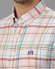 Peach Oxford Checks Shirt